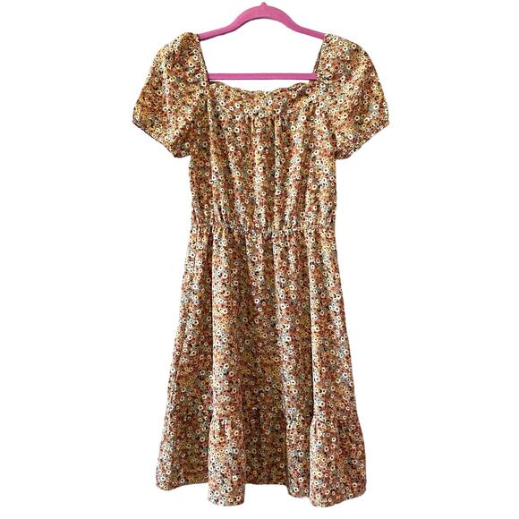 Monteau Brown Floral Dress Size XS EUC - Picture 1 of 9